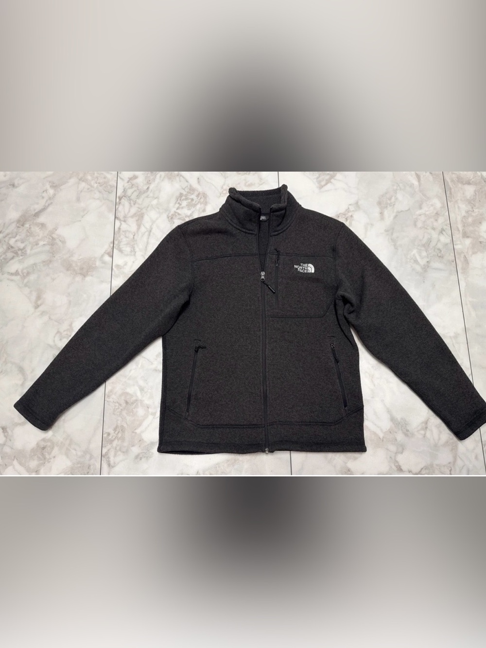 The North Face Gordon Lyons Fleece Jacket Mens Medium Black Full Zip Pockets TNF